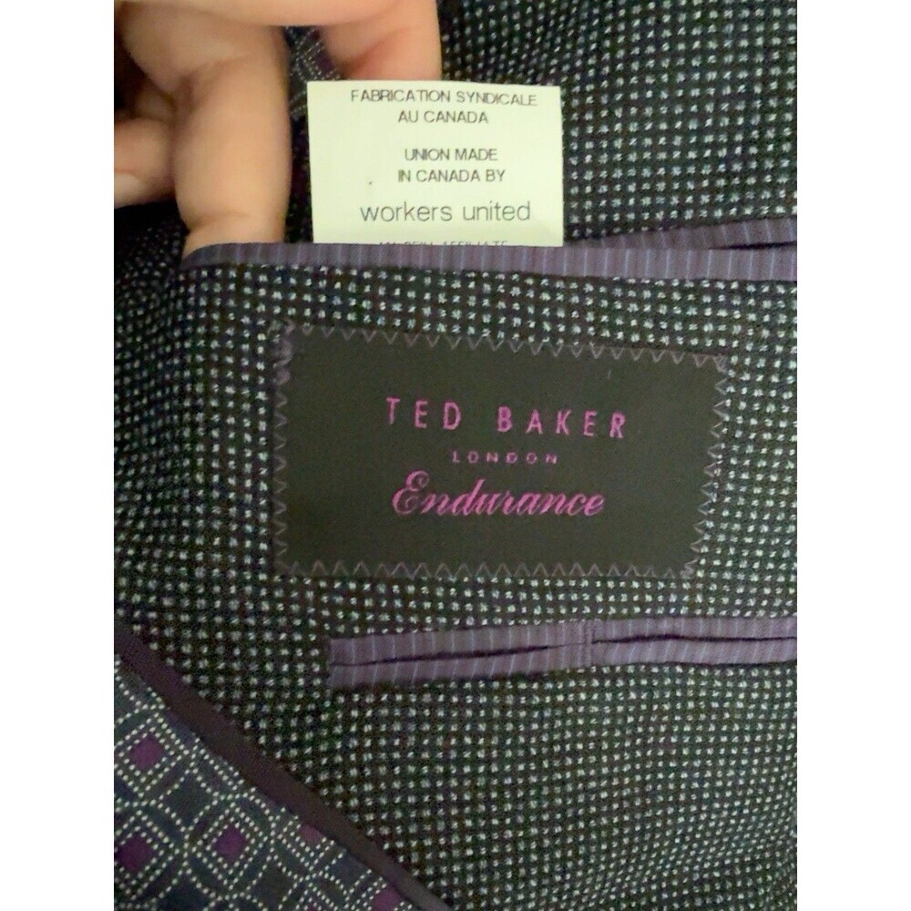 Ted Baker Blazer Mens 36R Gray Wool Endurance Kyle SPJ Two Button Sport Coat - Picture 7 of 9